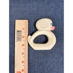 SANITOY Vintage Baby Clutch Rattle Toy 1977 Retro Nursery Decor Duckling